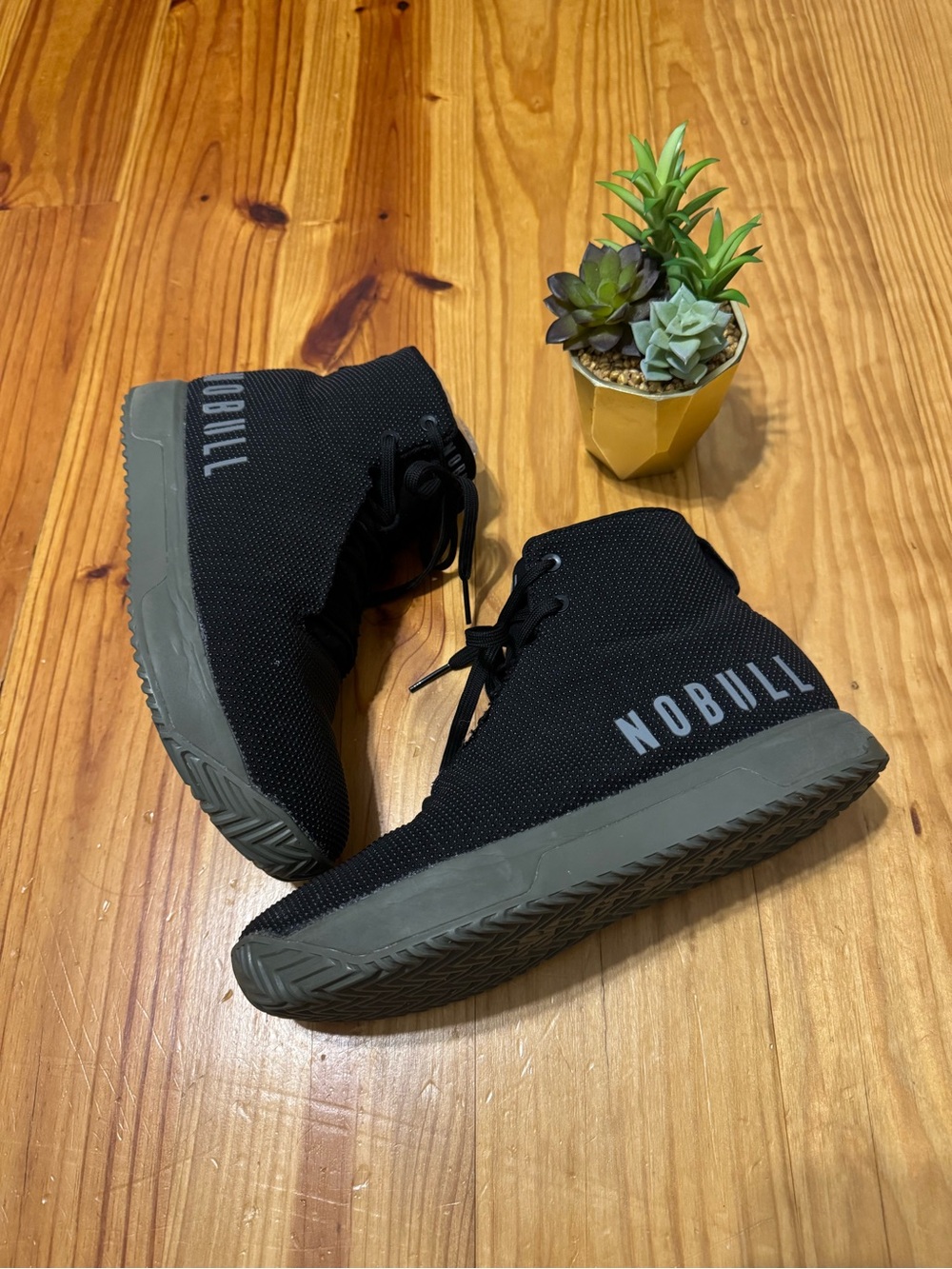 NOBULL High Top Trainer Black Shoes Sneakers SuperFabric M Sz 9.5  W Sz 11